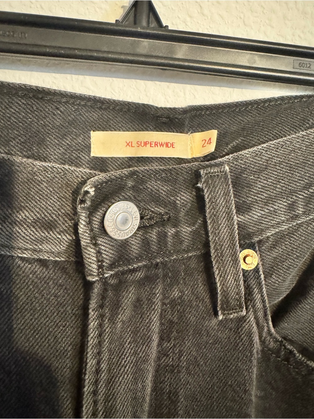 Levi's size 24– XL Superwide Women’s Flare Jeans — Charcoal Black Wash